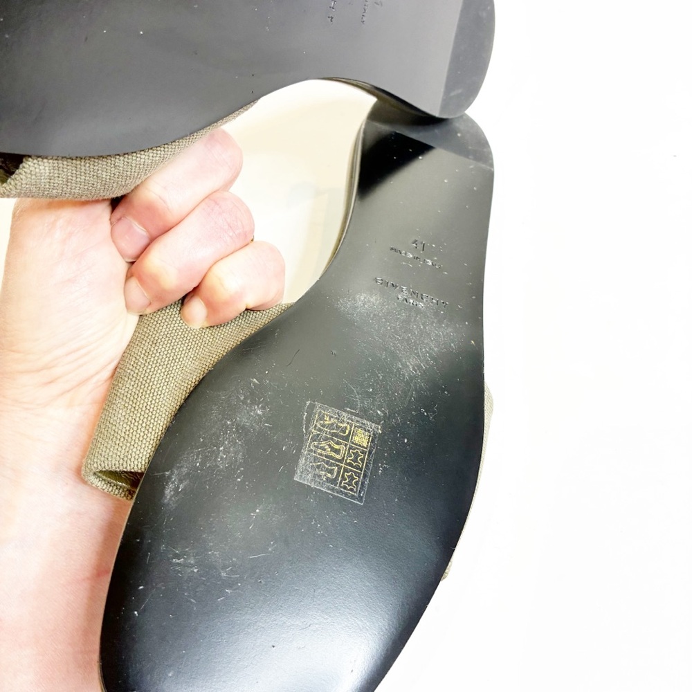 Givenchy | Khaki Slide Sandals 4G Logo Mule RARE - Picture 4 of 4